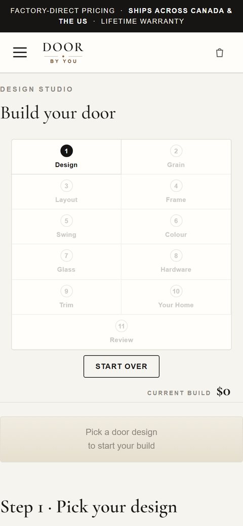 doorbyyou configurator on a phone